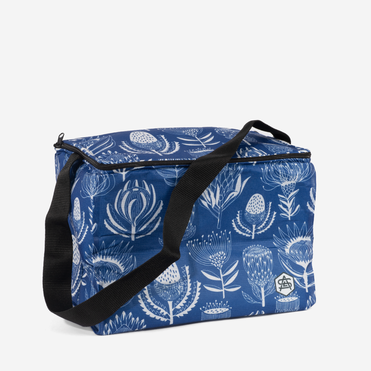 Cooler Bag - Floral Kingdom White On Blue