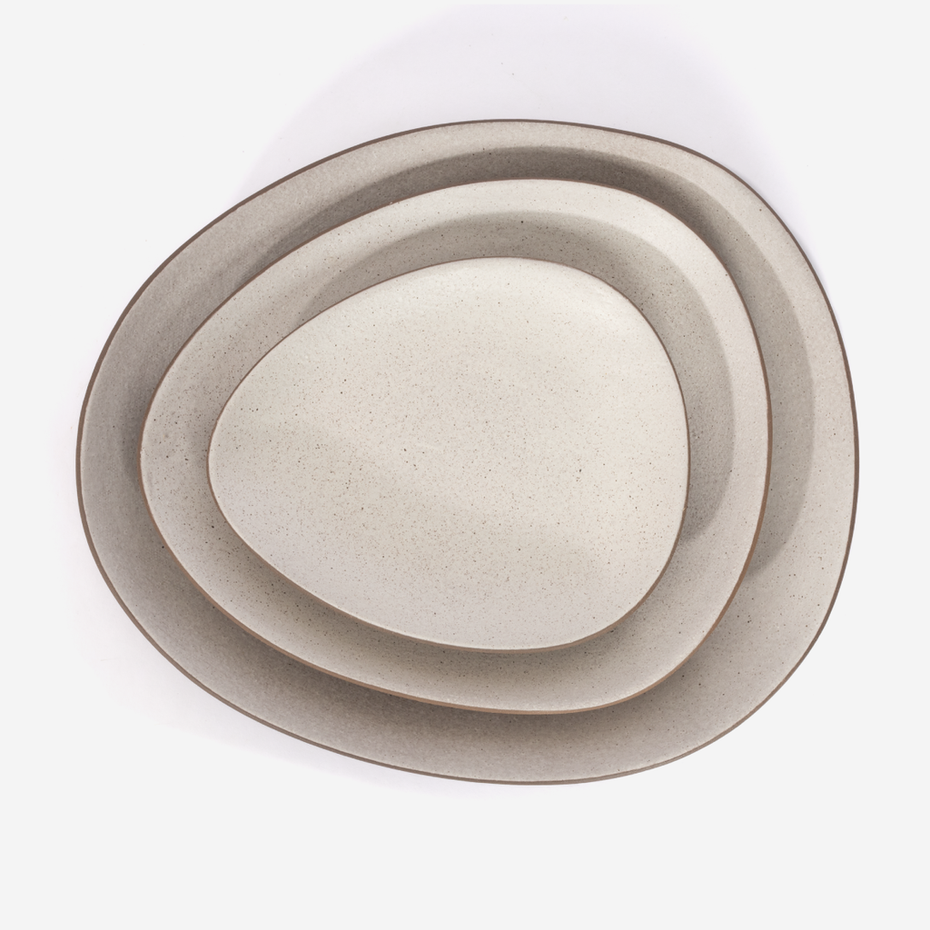 Egg Nested Ceramic Set - White & Brown