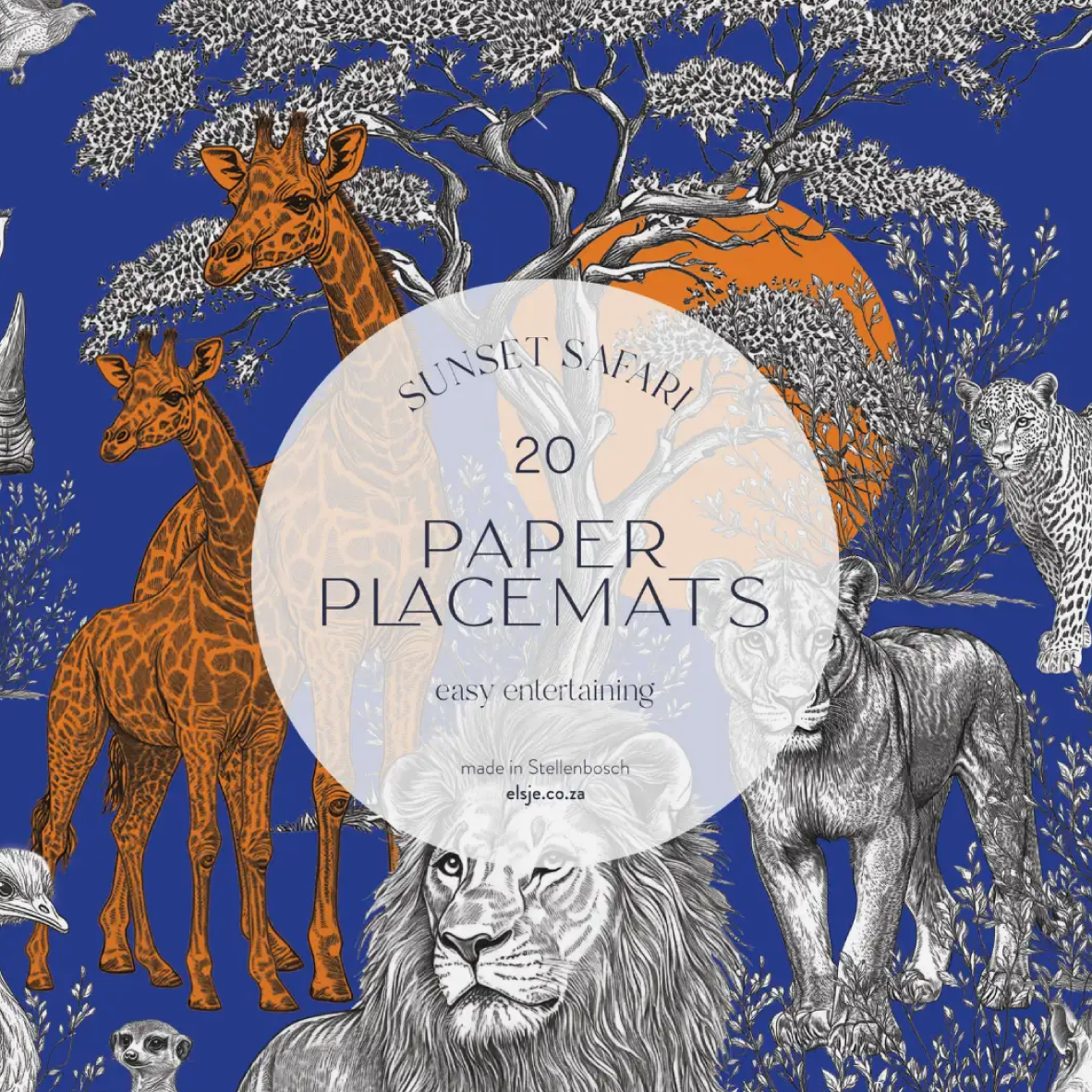 Paper Placemats - Sunset Safari