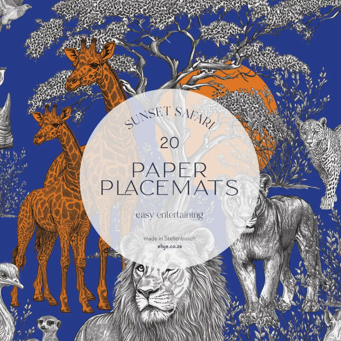 Paper Placemats - Sunset Safari