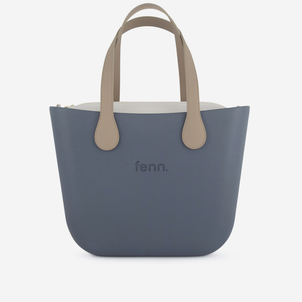 Original Handbag - Denim - Bone Inner - Light Stone Handles