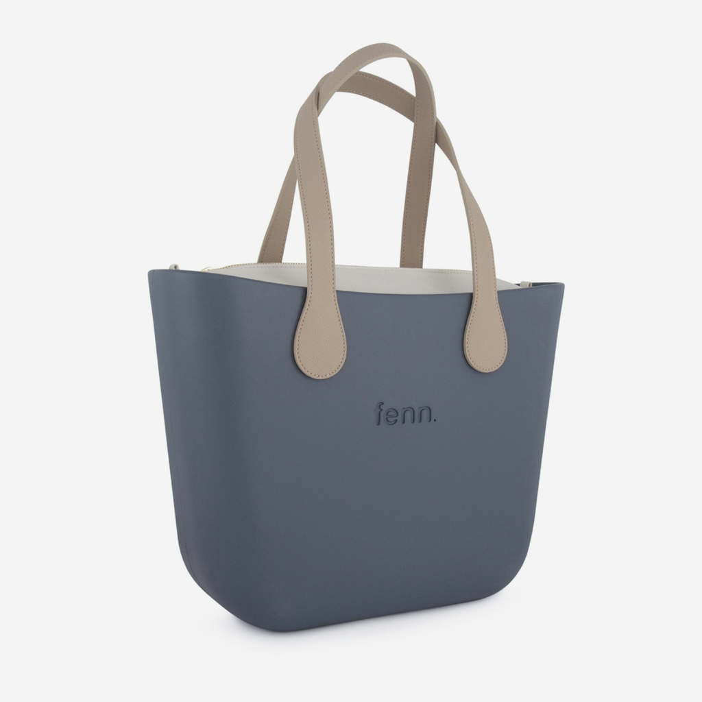 Original Handbag - Denim - Bone Inner - Light Stone Handles