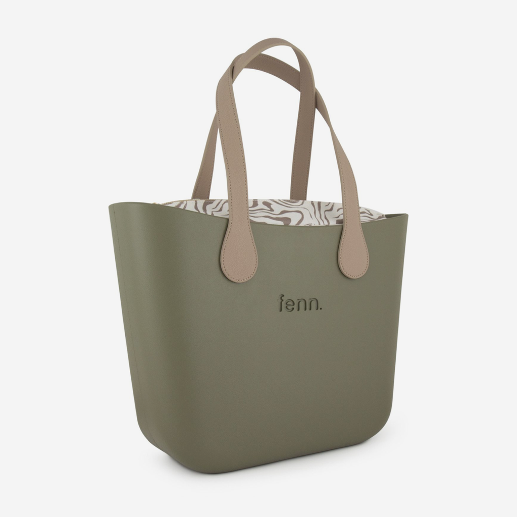 Original Handbag - Watercress - Zebra Inner - Light Stone Handles