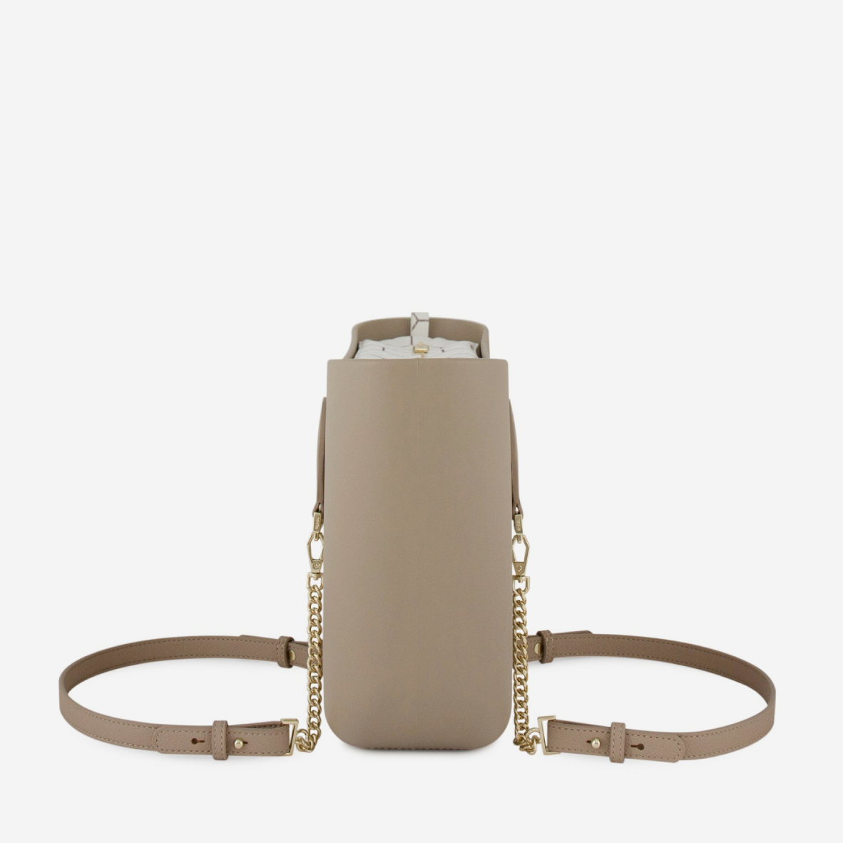 Petite Handbag - Stone - Honeycomb Inner - Gold Chain
