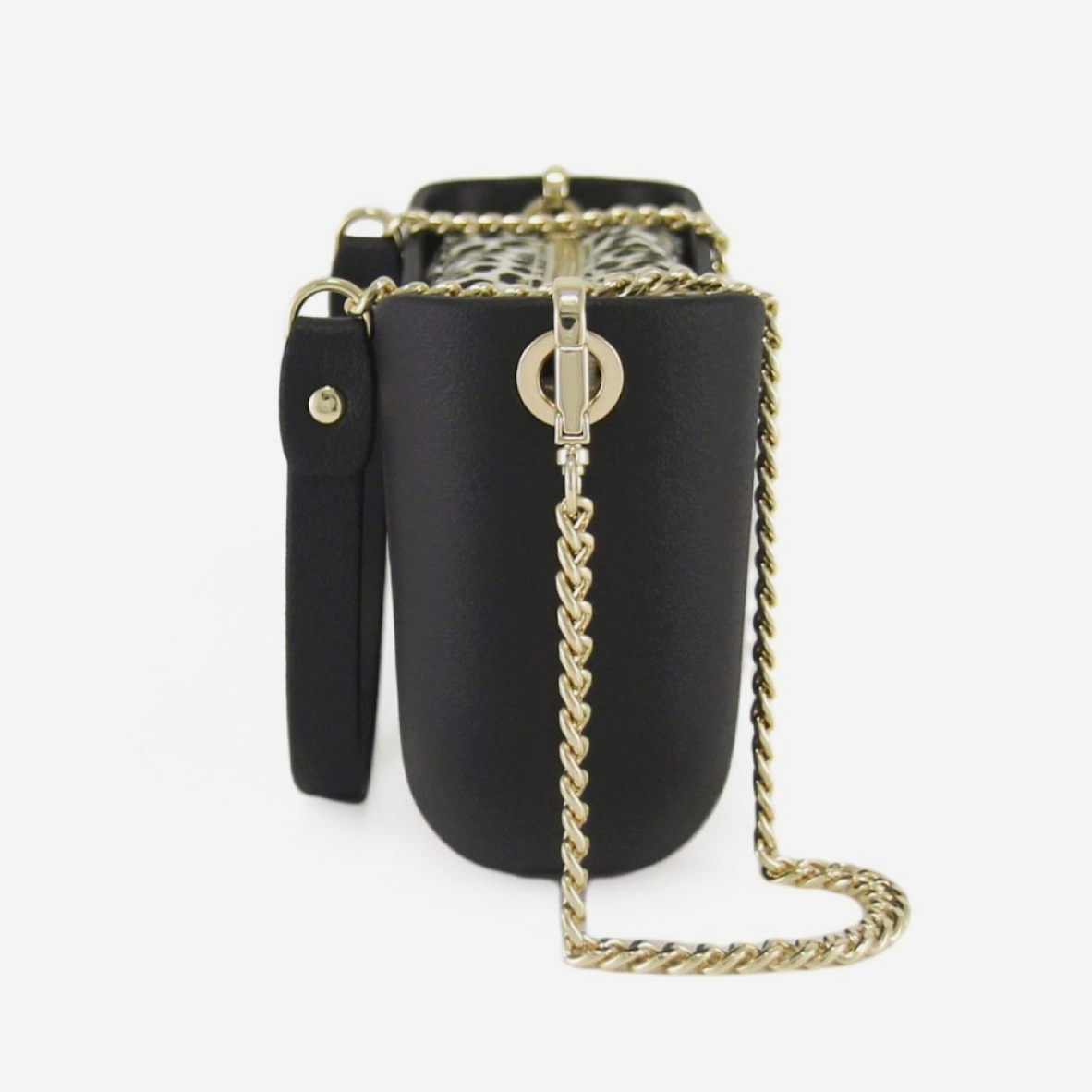 Classic Handbag - Black - Cheetah Inner - Gold Chain