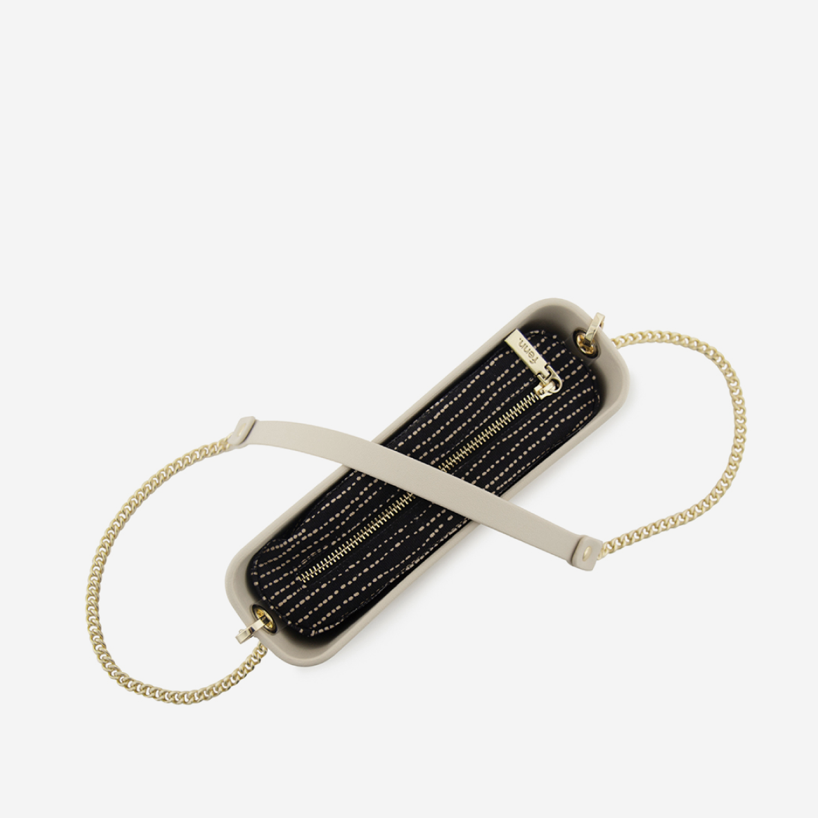 Classic Handbag - Champagne - Dotted Lines Inner - Gold Chain