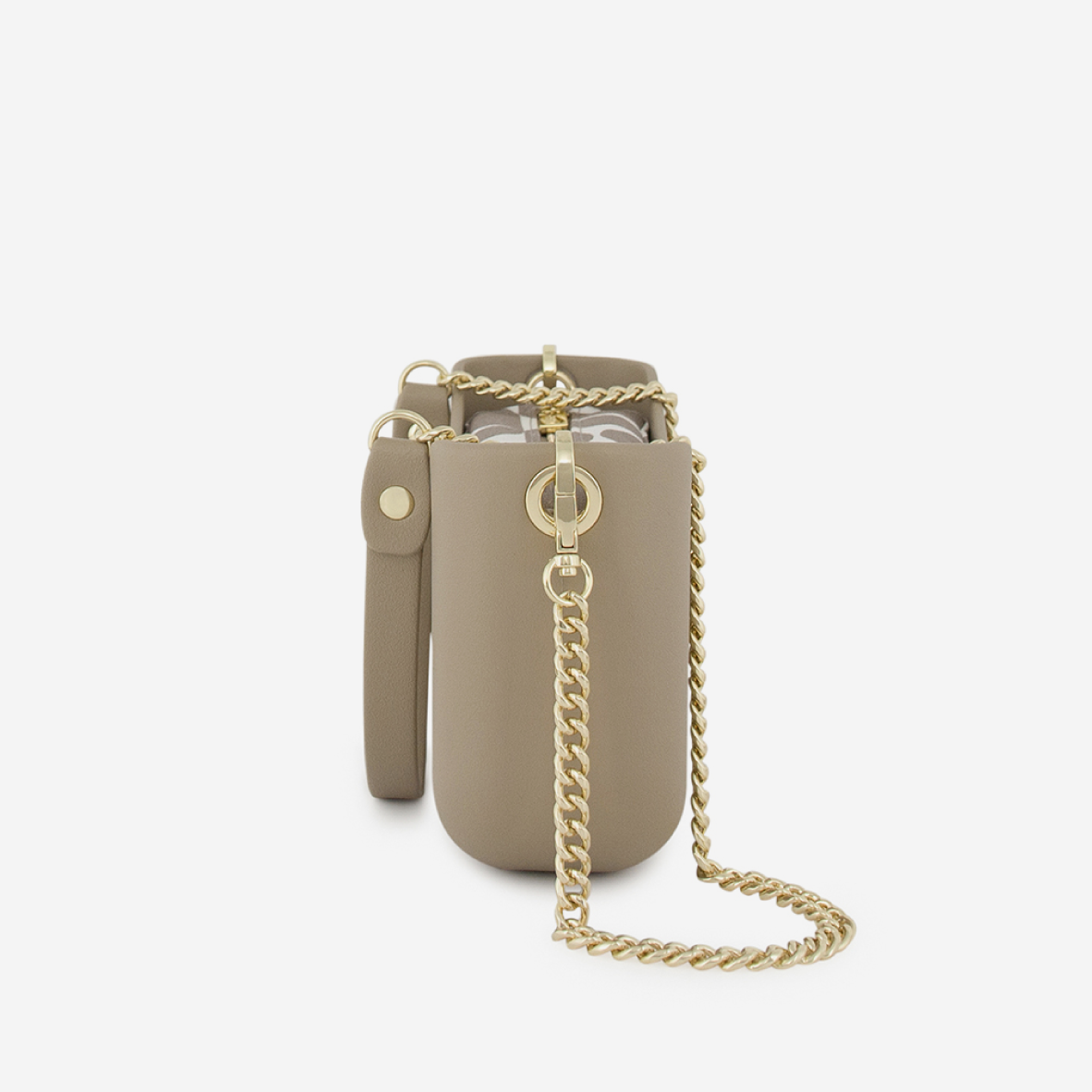 Classic Handbag - Stone - Half Circles Inner - Gold Chain