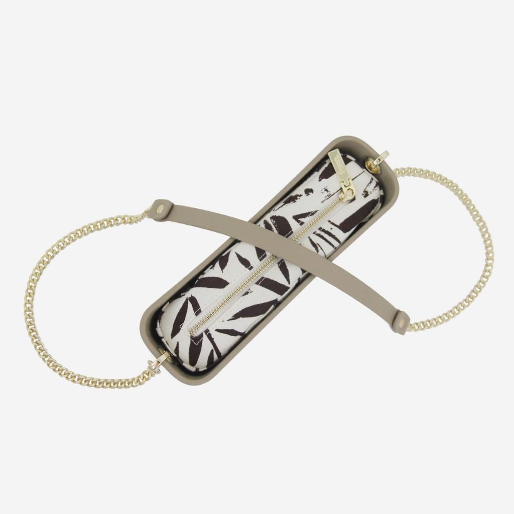 Classic Handbag - Stone - Palms Inner - Gold Chain