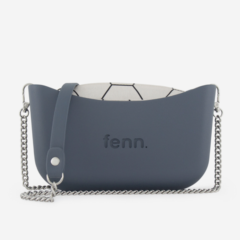 Classic Handbag - Denim - Honeycomb Inner - Silver Chain