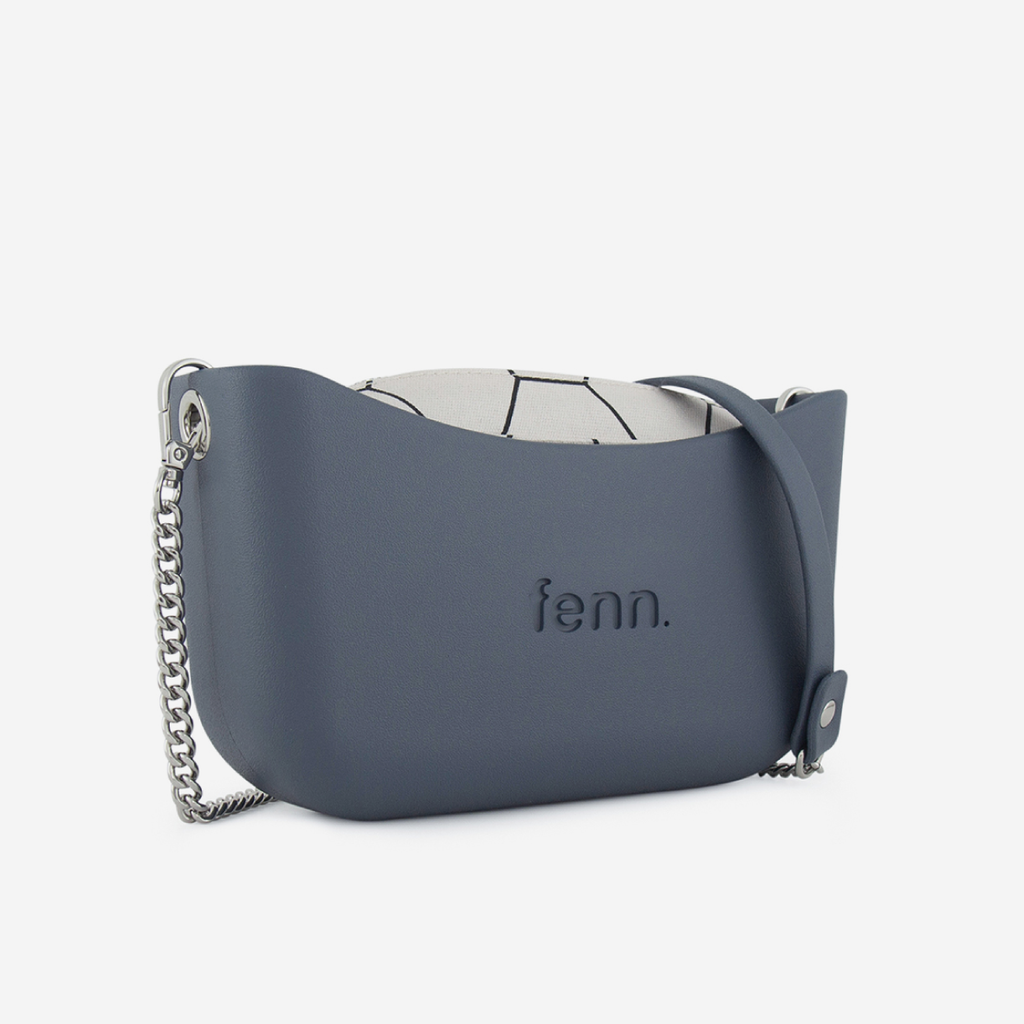 Classic Handbag - Denim - Honeycomb Inner - Silver Chain
