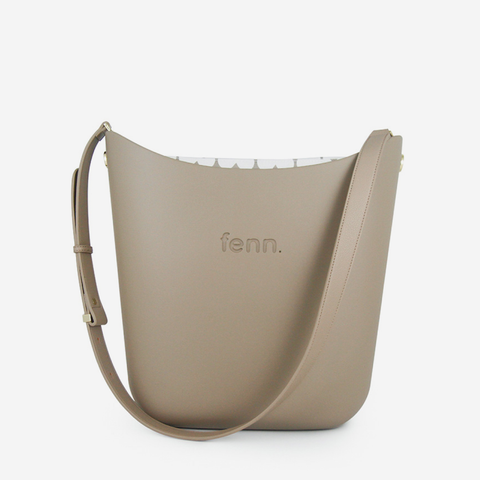 Elegant Handbag - Stone - Clover Inner - Light Stone Handle