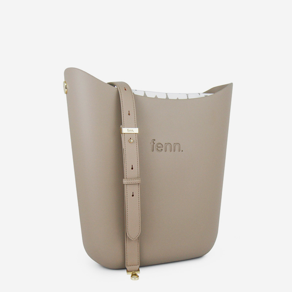 Elegant Handbag - Stone - Clover Inner - Light Stone Handle