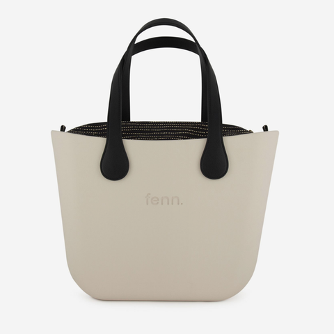 Original Handbag - Champagne - Dotted Lines Inner - Black Handles