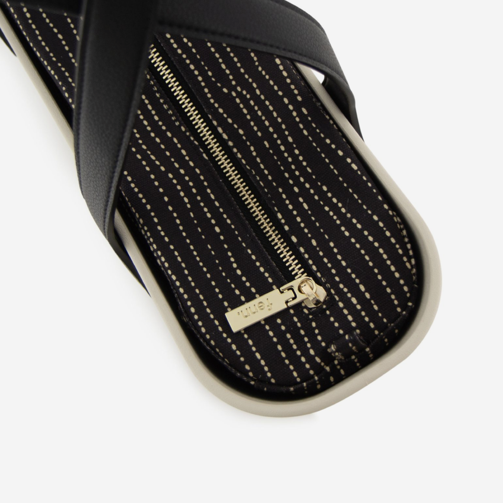 Original Handbag - Champagne - Dotted Lines Inner - Black Handles