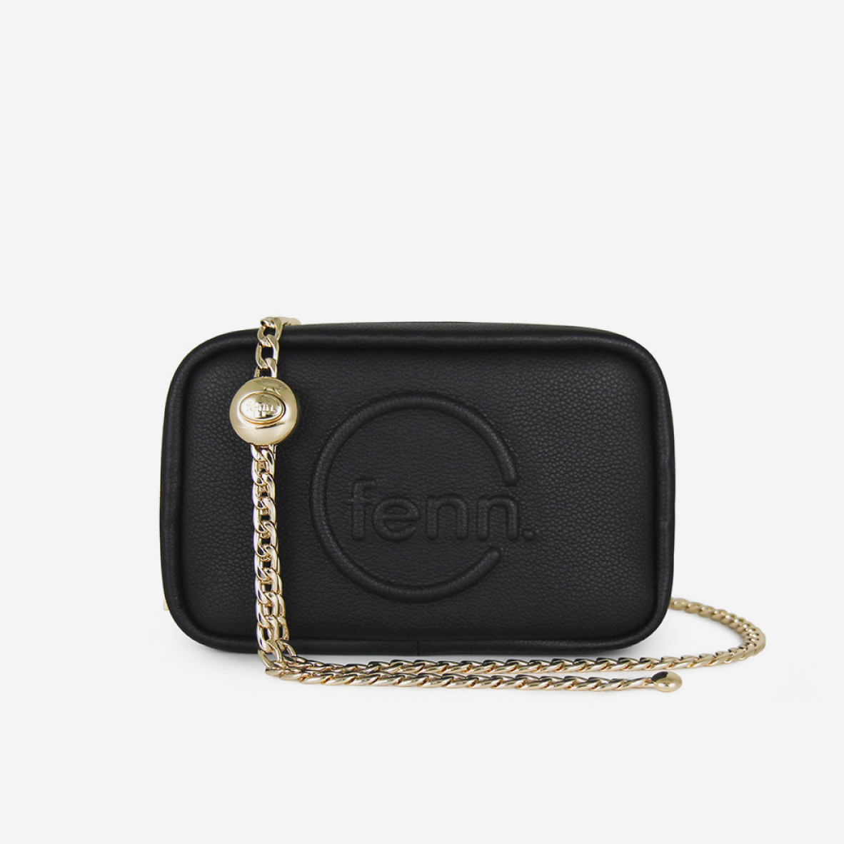 Pouch Bag - Black - Gold Chain