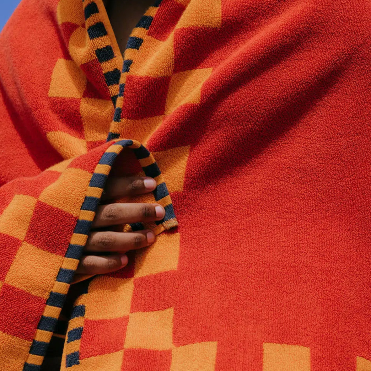 Seabed Nile Crocodile Beach & Bath Towel - Orchard Orange