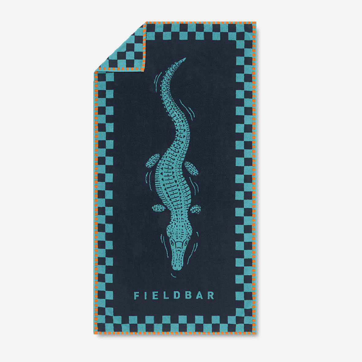 Seabed Nile Crocodile Beach & Bath Towel - Sea Boat Blue