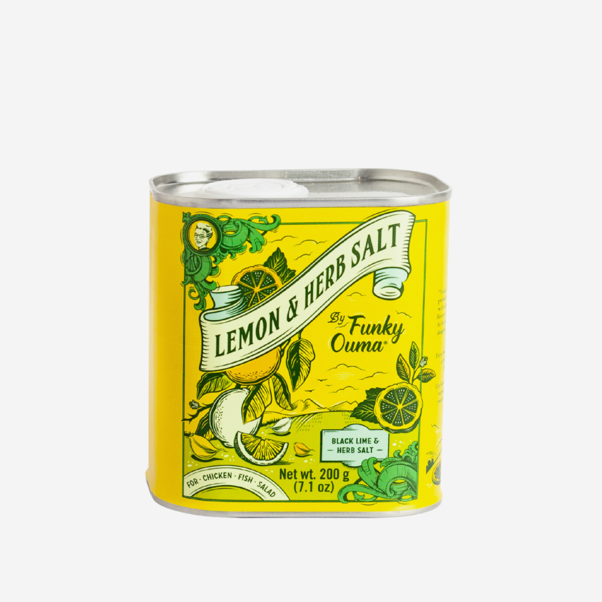 Funky Ouma Lemon & Herb Salt Tin - 200g