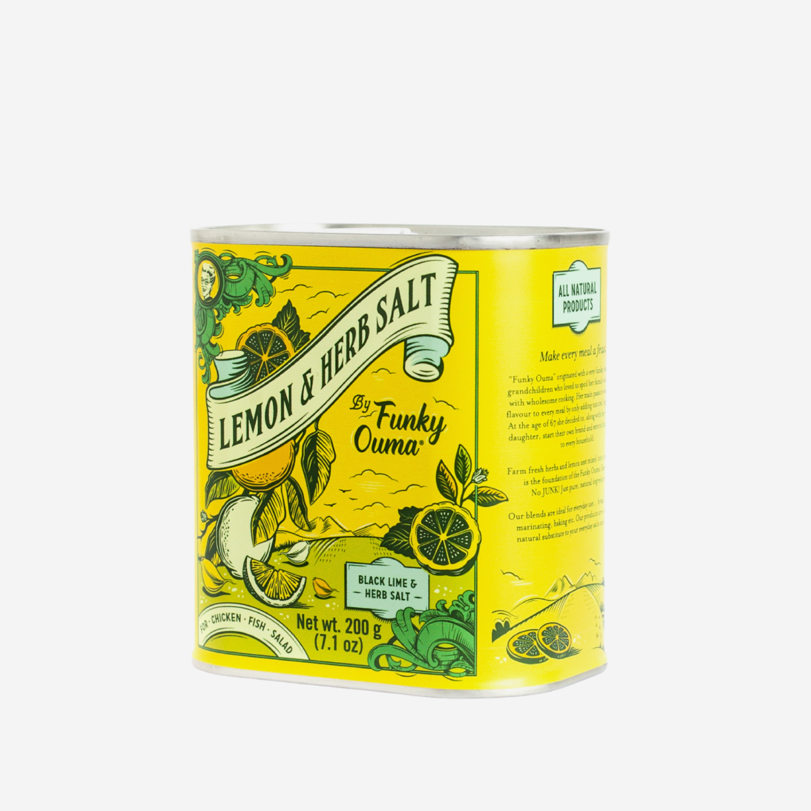 Funky Ouma Lemon & Herb Salt Tin - 200g