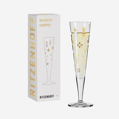 GoldNight Champagne Glass - Nathalie Jean #40