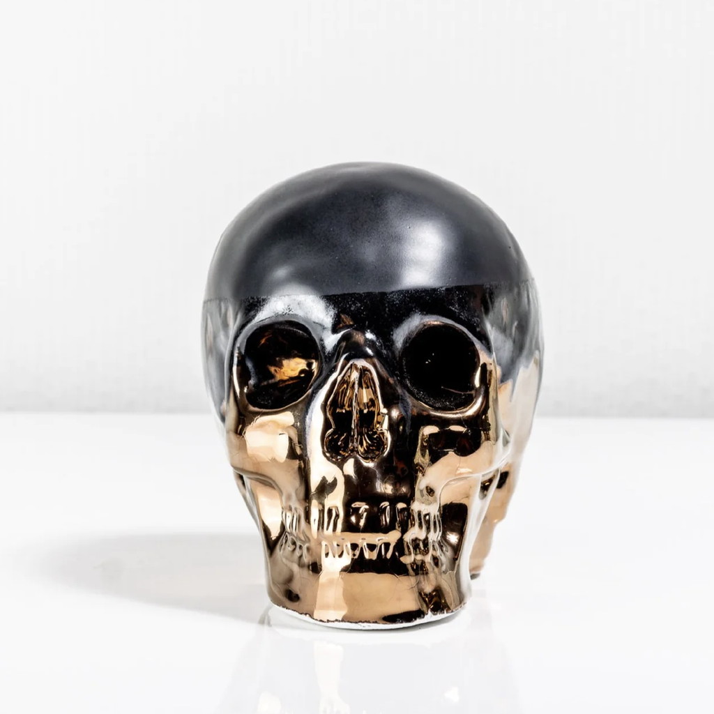 Backbone Human Skull - Black & Bronze
