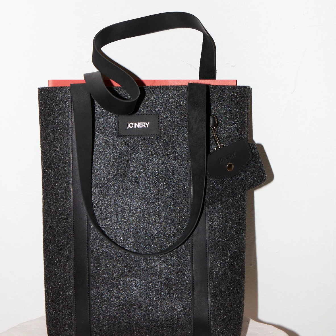 Utility Tote - Charcoal + Black Leather
