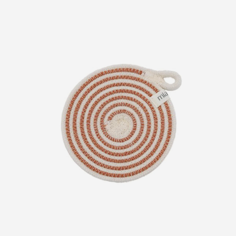 Coasters Set of 4 - Intertwined Ivory & Rust