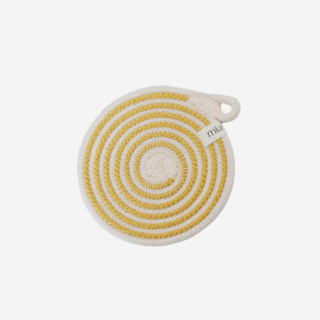 Coasters Set of 4 - Intertwined Ivory & Yellow