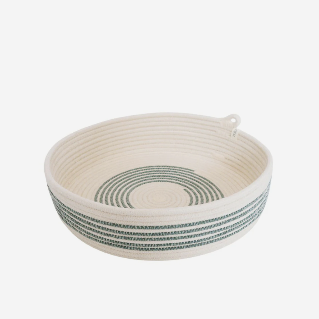 Table Basket Medium - Intertwined Ivory & Sage