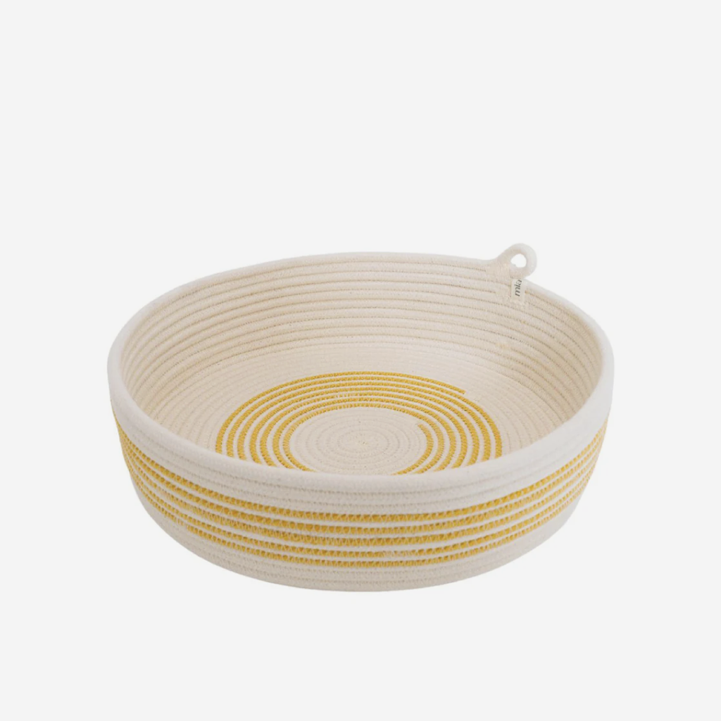 Table Basket Medium - Intertwined Ivory & Yellow