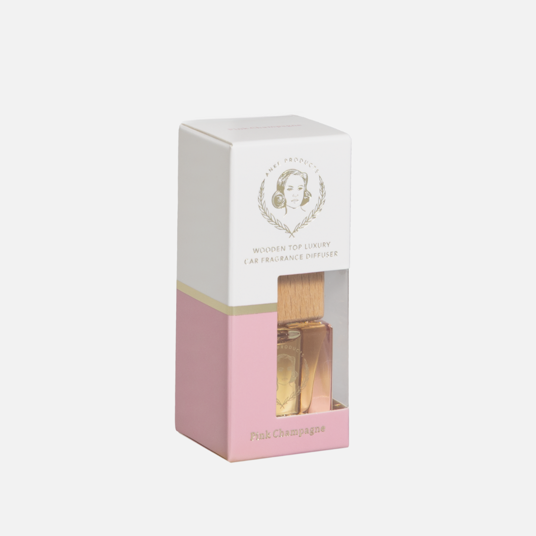 Mini Car Fragrance Wood Diffuser - Pink Champage