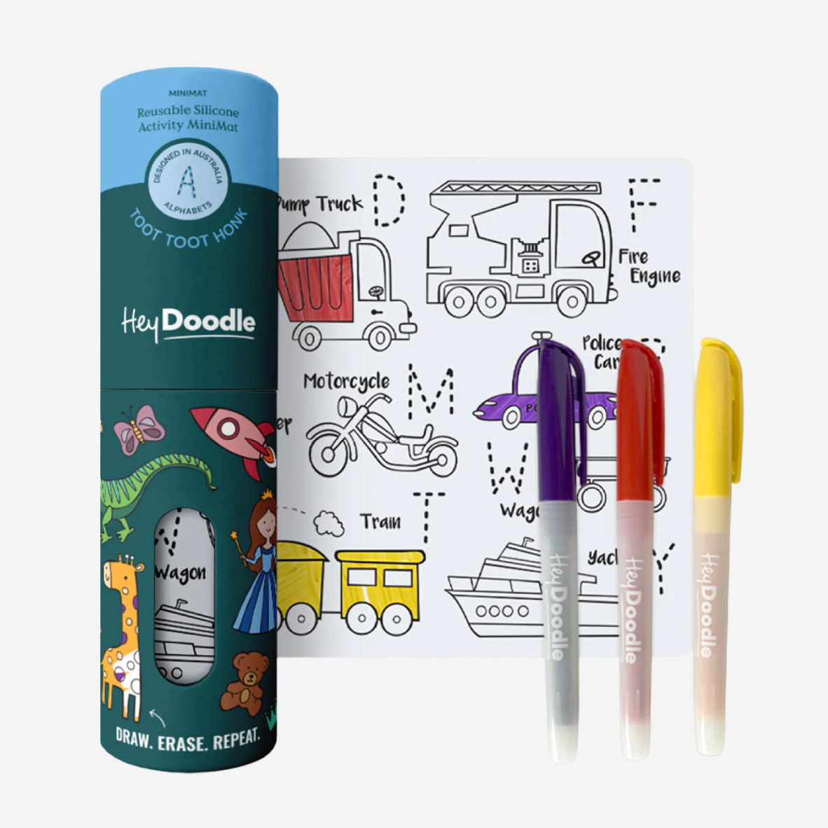 Mini Colouring & Doodle Mat - Toot Toot Honk