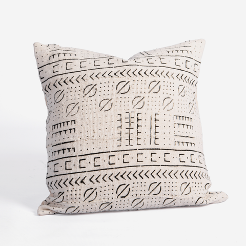 Mudcloth Cushion - White
