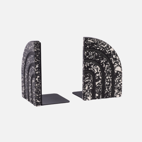 Nova Bookends - Black Terrazzo