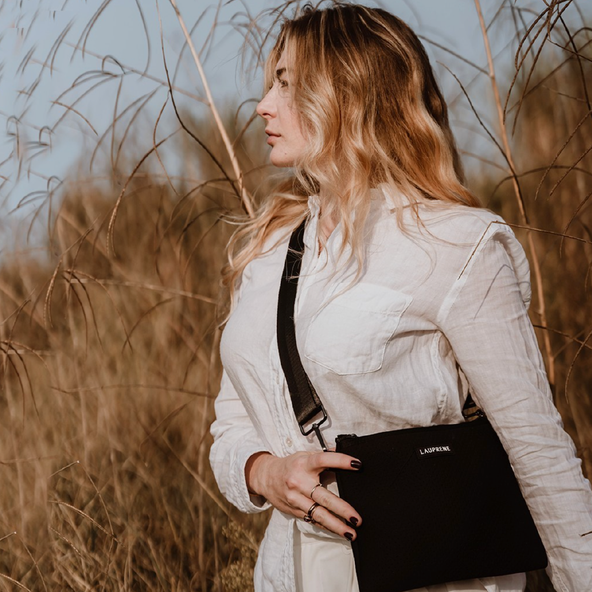 Neoprene Messenger Bag - Black