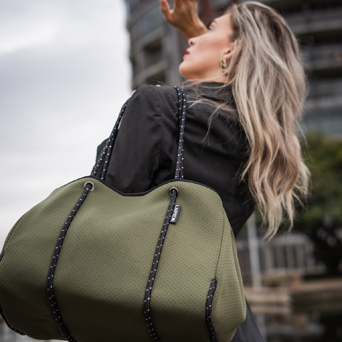 Neoprene Tote Bag - Khaki