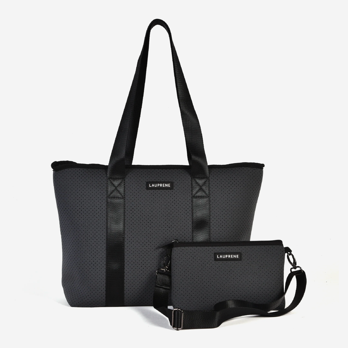 Neoprene Zipped Tote Bag - Charcoal