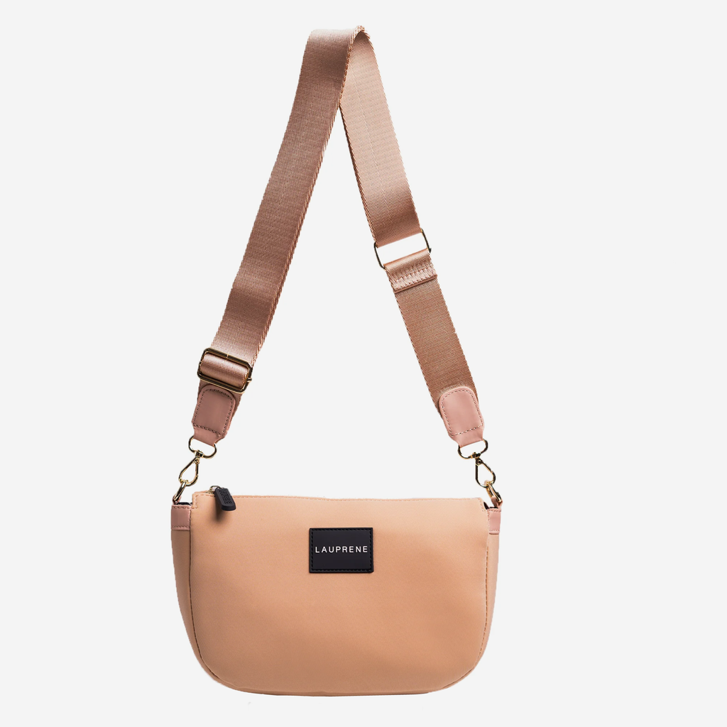 Neoprene Cross Body Bag - Nude