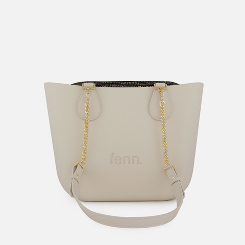 Petite Handbag - Champagne - Black Inner - Gold Chain