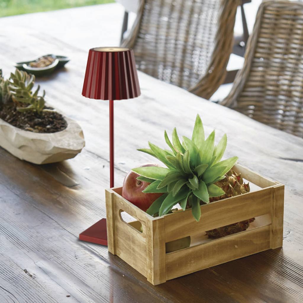 Plissé Rechargeable Table Lamp - Red