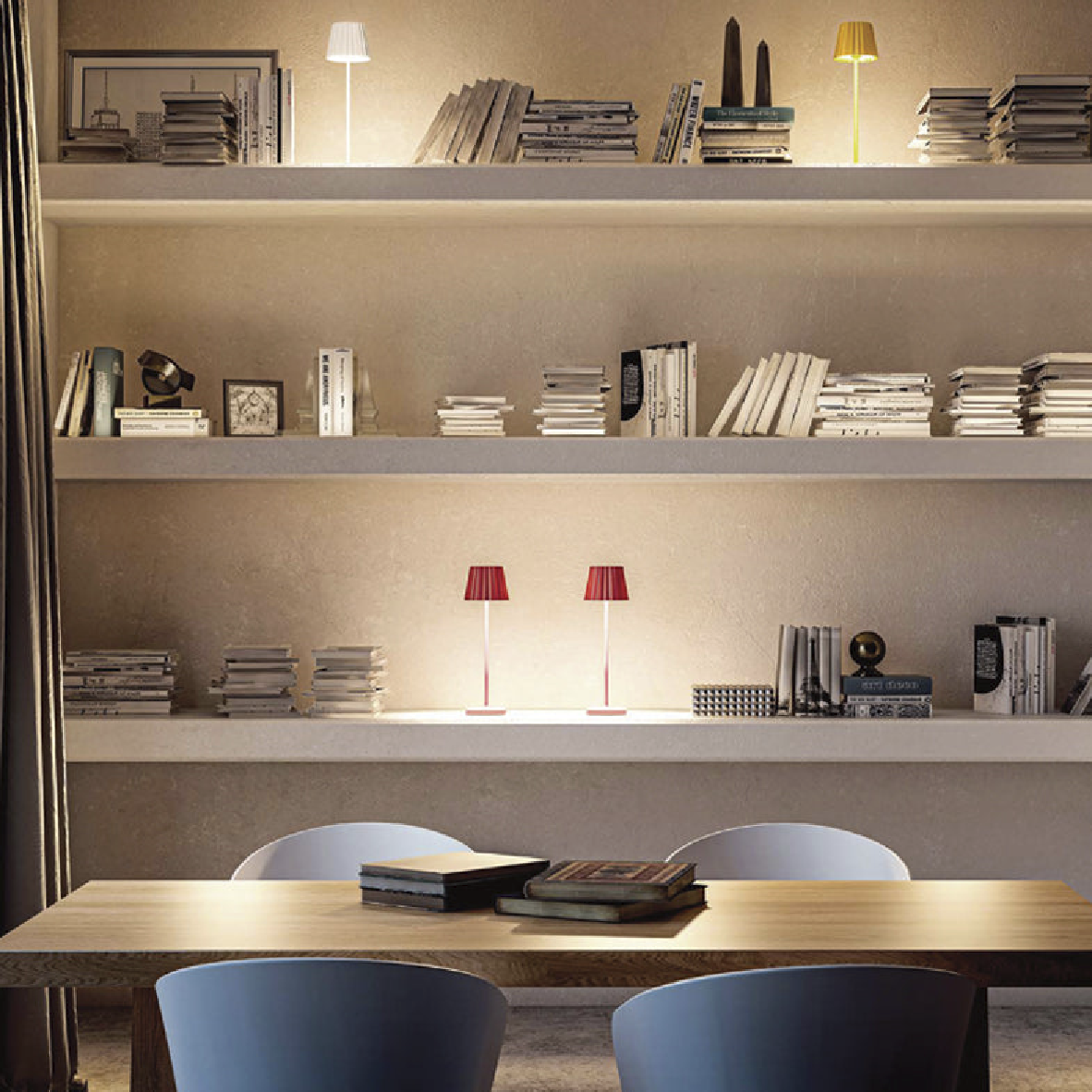 Plissé Rechargeable Table Lamp - Red