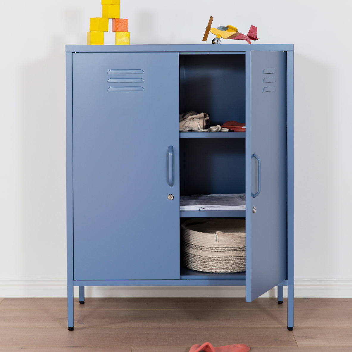 Popstrukt Sugar Cube Cabinet - Pigeon Blue