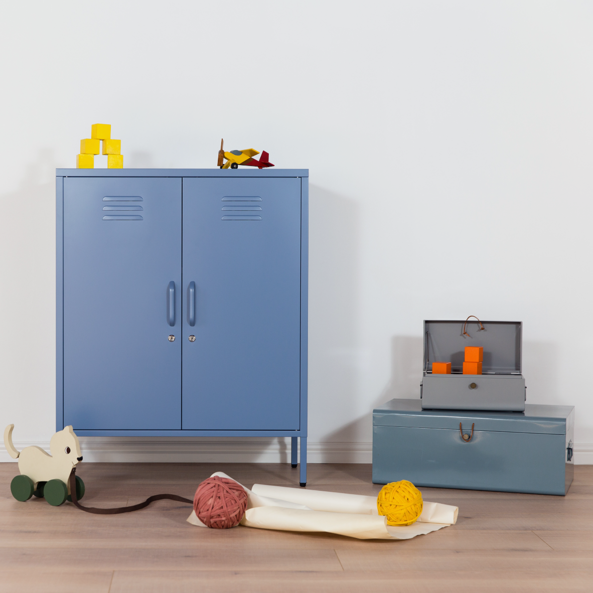 Popstrukt Sugar Cube Cabinet - Pigeon Blue