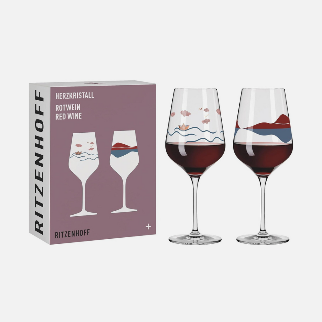 Herzkristall Crystal Red Wine Glass Set