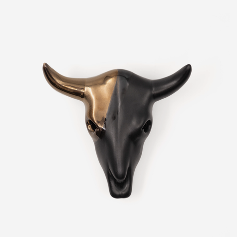 Cow Skull Medium - Black / Bronze