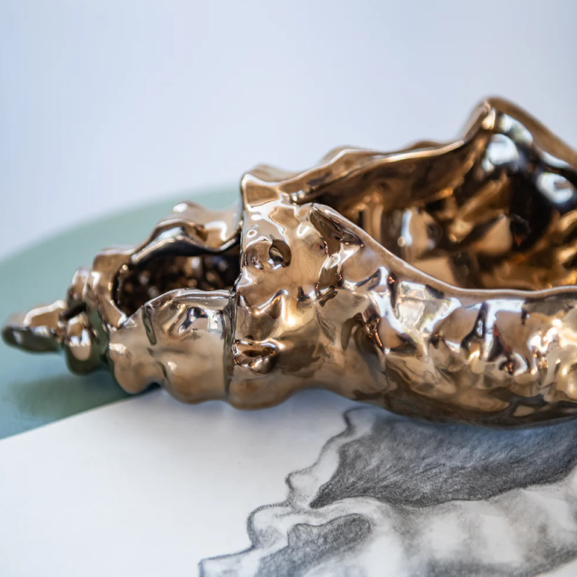 Mermaid Seashell Vessel - Bronze