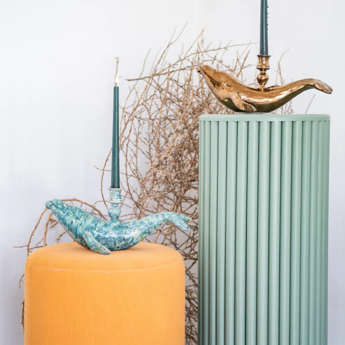 Ophelia The Baby Whale Candle Holder - Ocean Moss