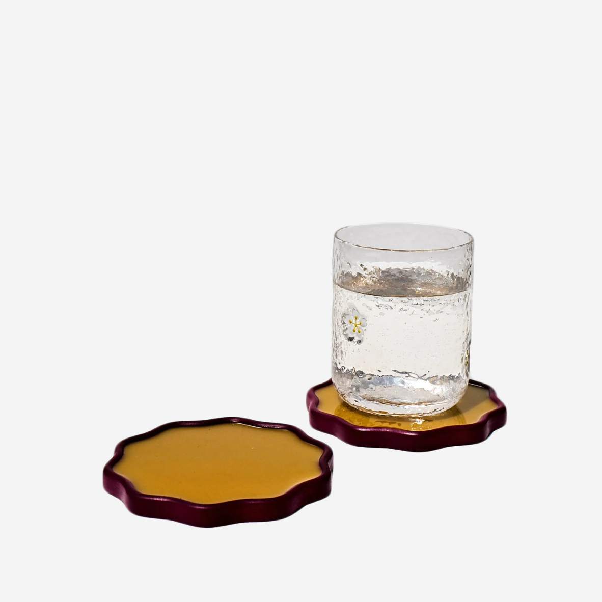 Set Of 2 Wavy Coasters - Passion Fruit