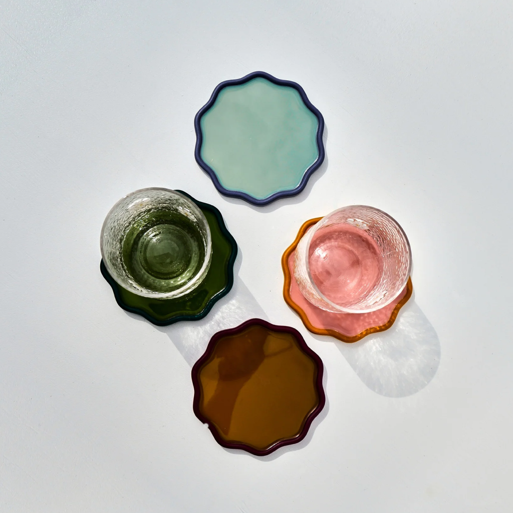 Set Of 2 Wavy Coasters - Passion Fruit