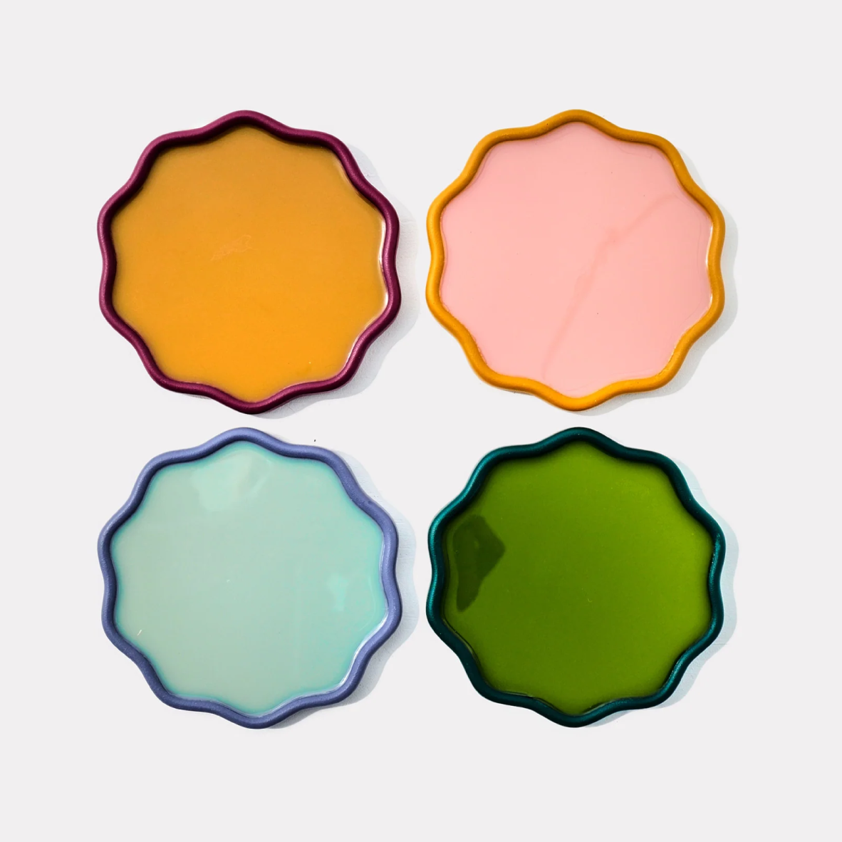 Set Of 2 Wavy Coasters - Passion Fruit